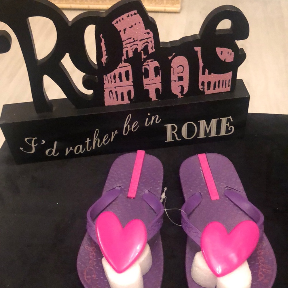 DooBallo Heart Flip-flops Purple & Pink